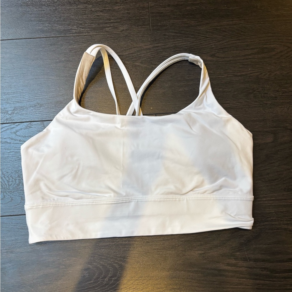 Lululemon White Sports Bra with Crisscross Straps